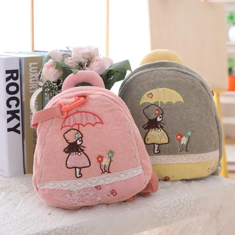 Stuffed Girls Backpack Plush Anti-lost Traction Bag Doll for Children Cute Schoolbag for Baby Birthday Gift