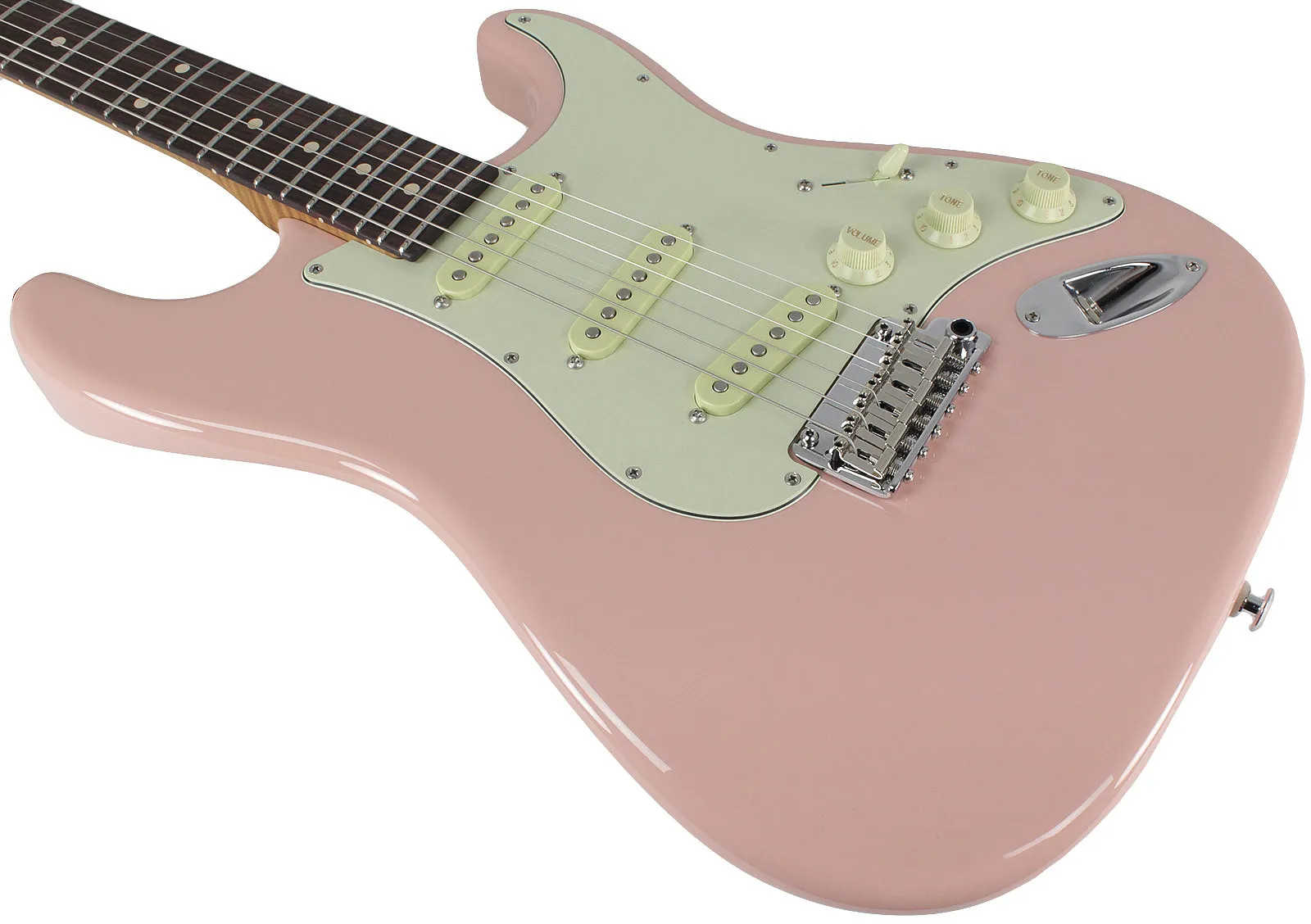 Suhr Classic S Roasted Select Guitar, Shell Pink, Rosewood