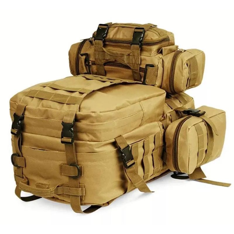 Tactical Backpack With 3 Detachable Molle Bags Cf-75 Brown - Shop Now For Best Deals