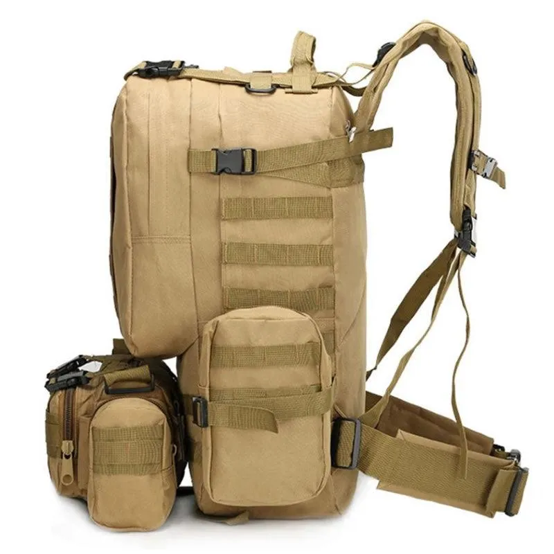 Tactical Backpack With 3 Detachable Molle Bags Cf-75 Brown - Shop Now For Best Deals