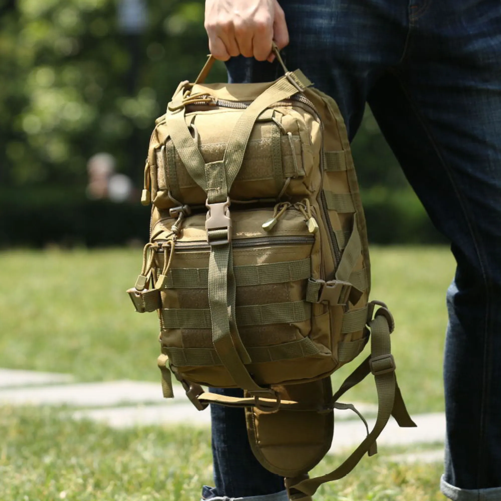 Tactical Military Sling Backpack 15L Shoulder Bag Molle Outdoor