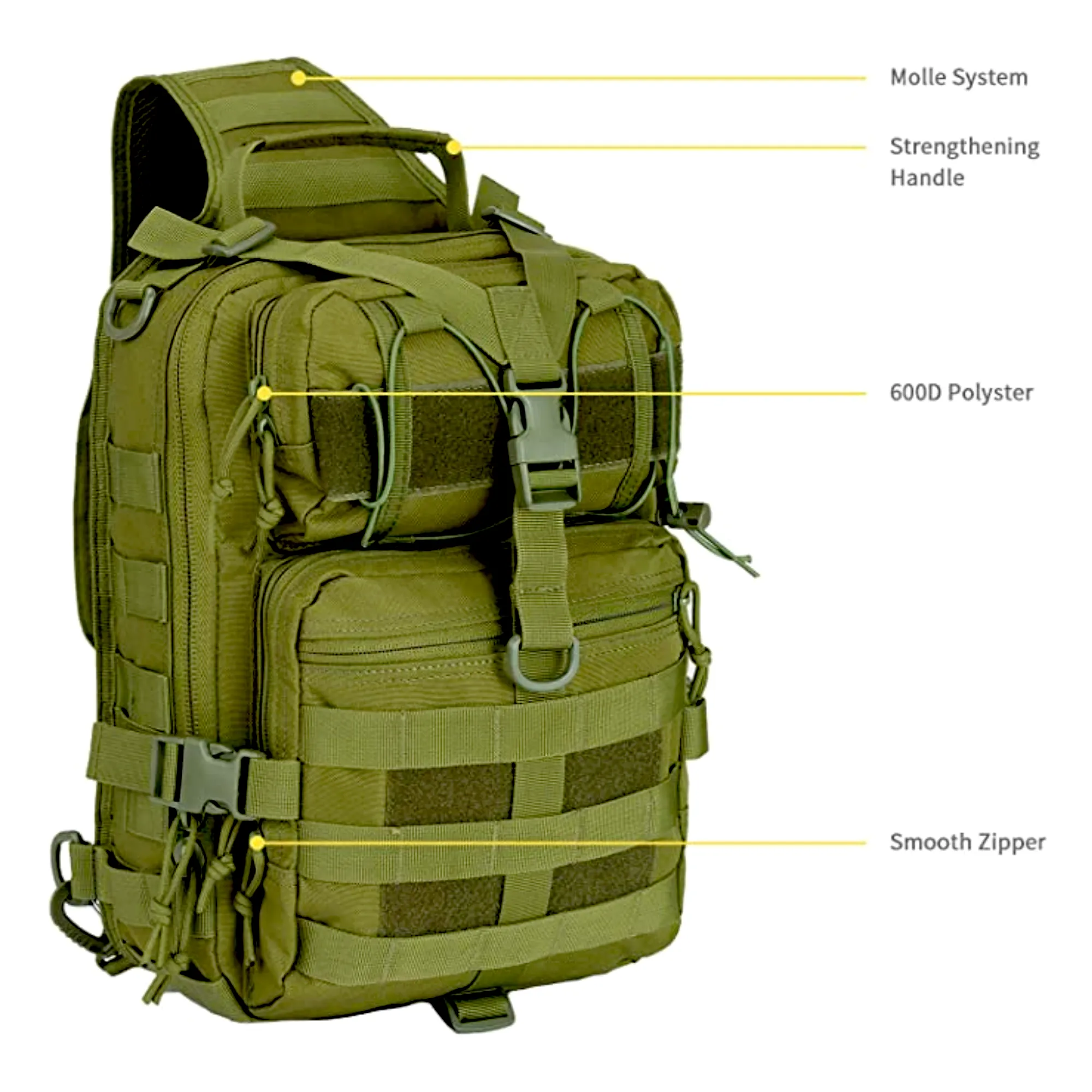 Tactical Military Sling Backpack 15L Shoulder Bag Molle Outdoor