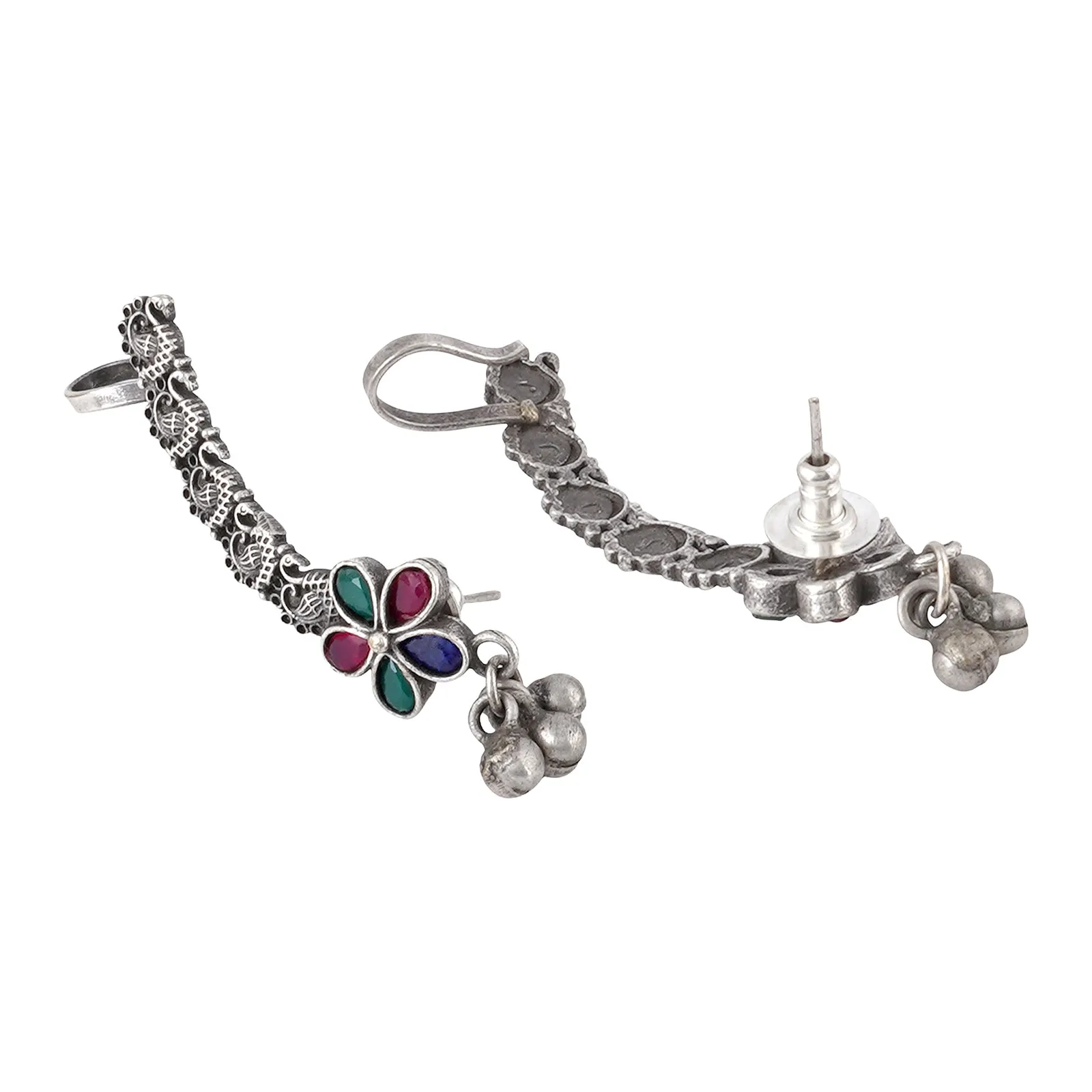 Teejh Gahez Multi-colored Silver Oxidised Earrings