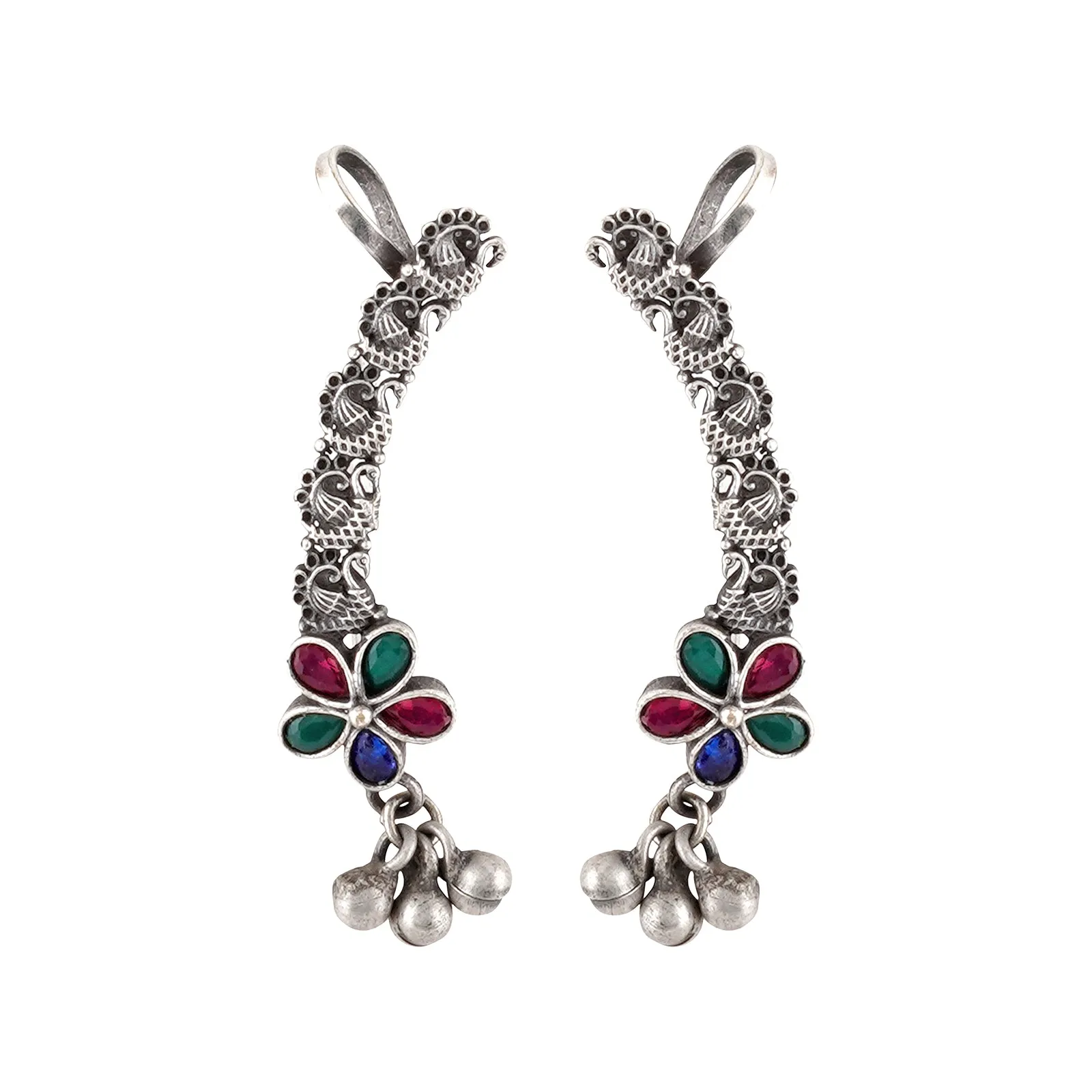 Teejh Gahez Multi-colored Silver Oxidised Earrings