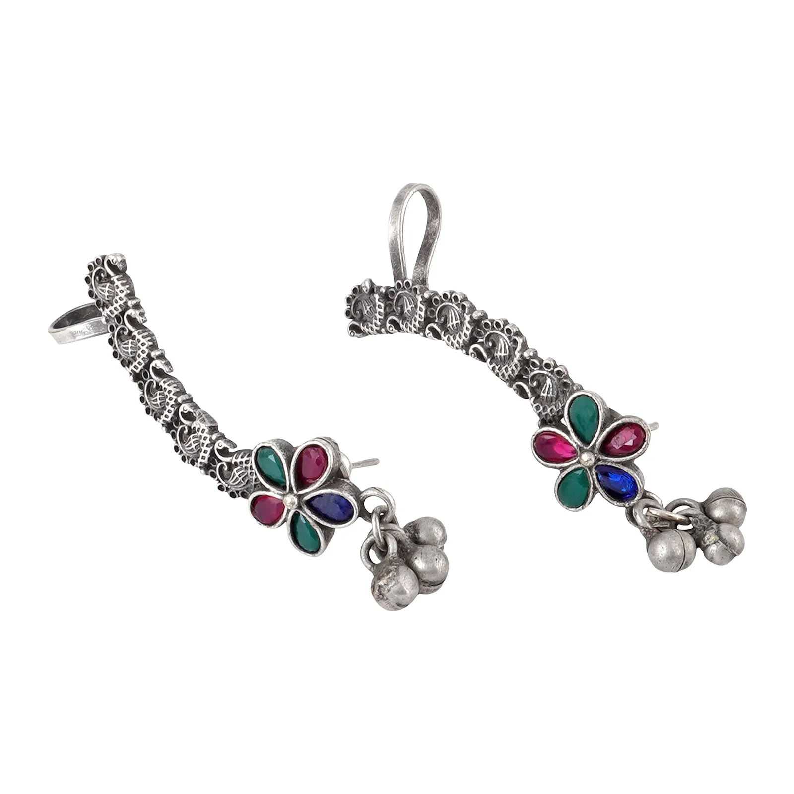 Teejh Gahez Multi-colored Silver Oxidised Earrings