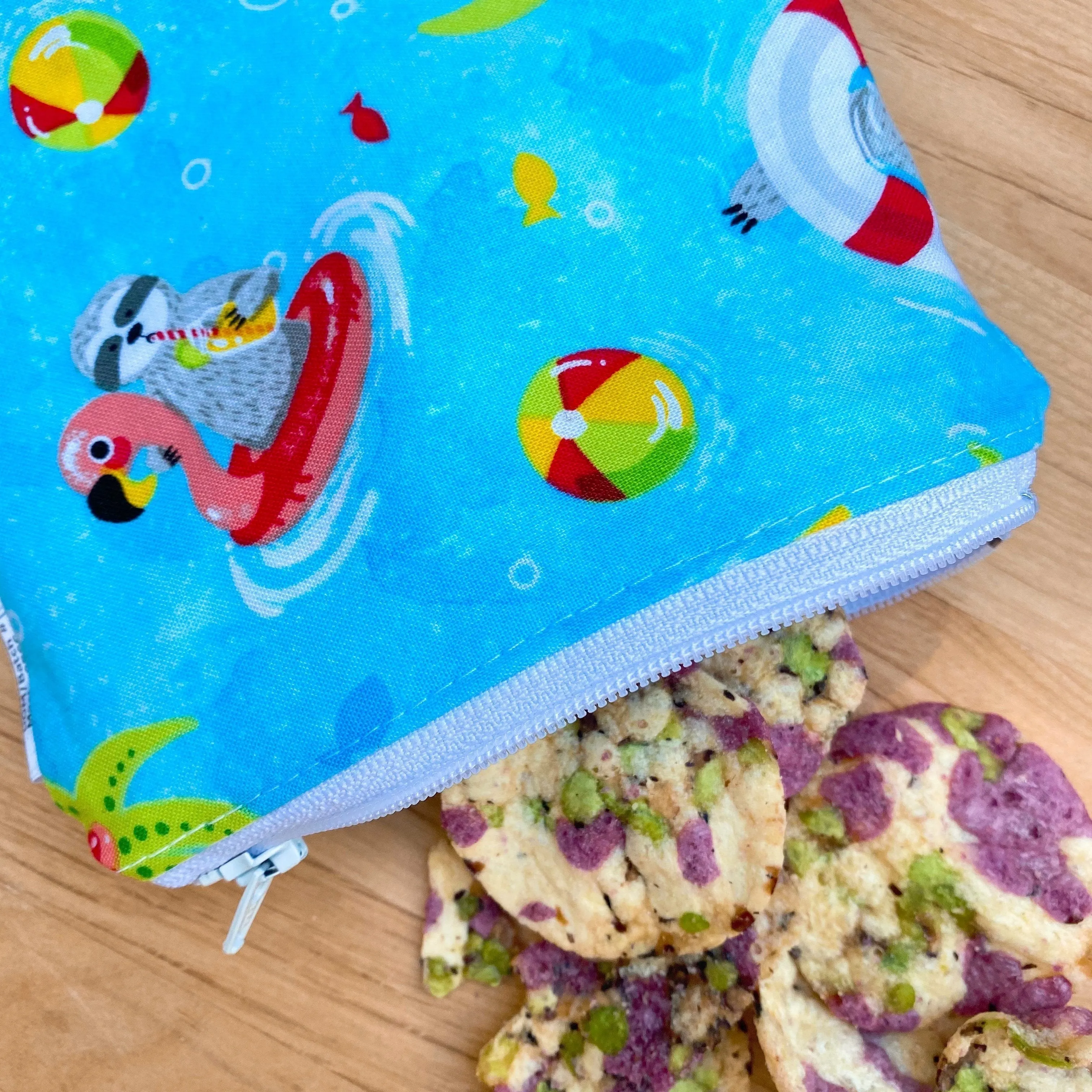 Toddler Sized Reusable Zippered Bag Spaceships and Rockets