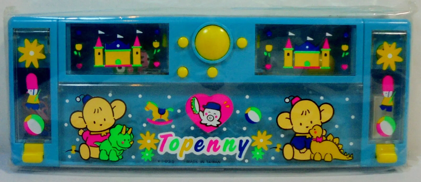 Topenny Vintage 80's Anime Pencil Case Blue Mechanical Box Stationary