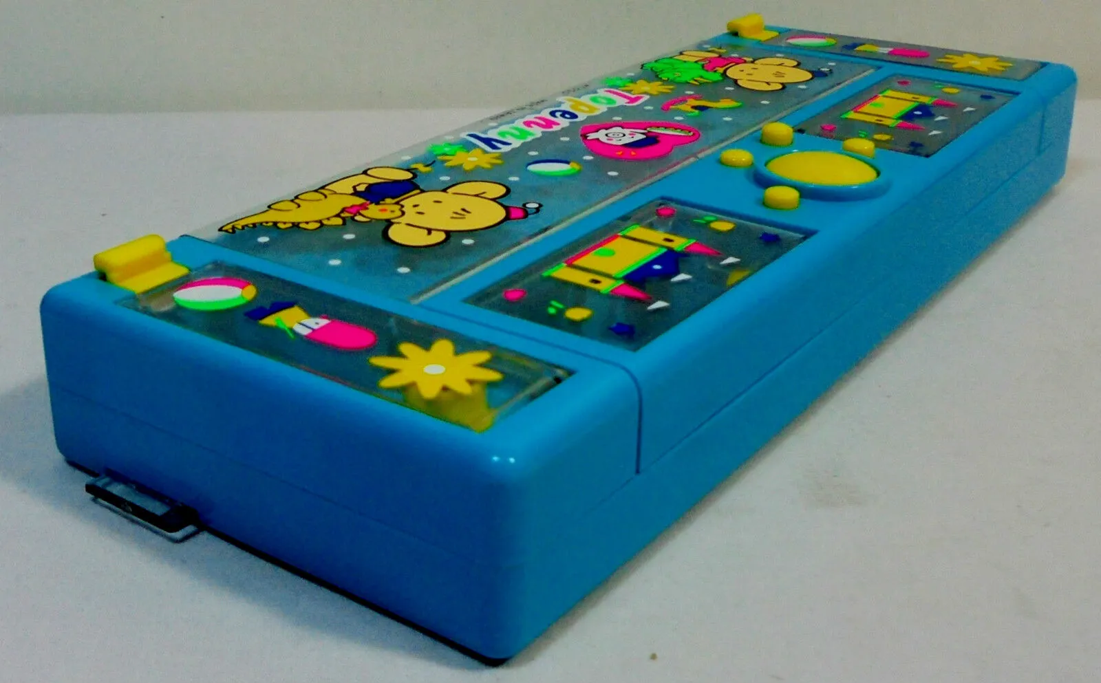 Topenny Vintage 80's Anime Pencil Case Blue Mechanical Box Stationary