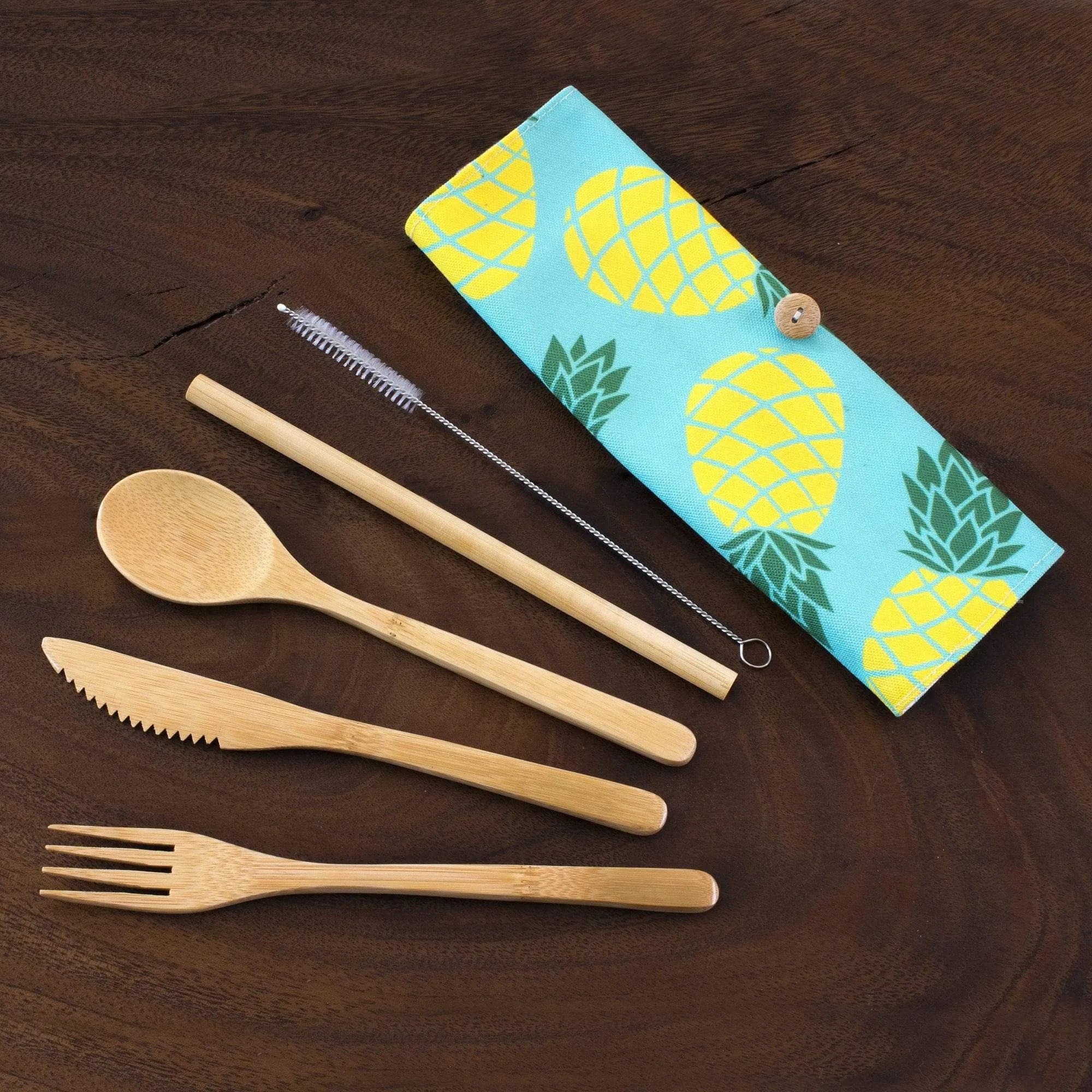 Totally Bamboo "Take Along" Reusable Utensil Set with Pineapple Case