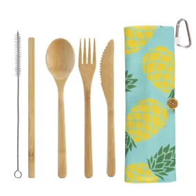 Totally Bamboo "Take Along" Reusable Utensil Set with Pineapple Case