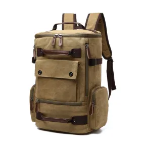 Travel Canvas Large Capacity Computer Backpack(Khaki)