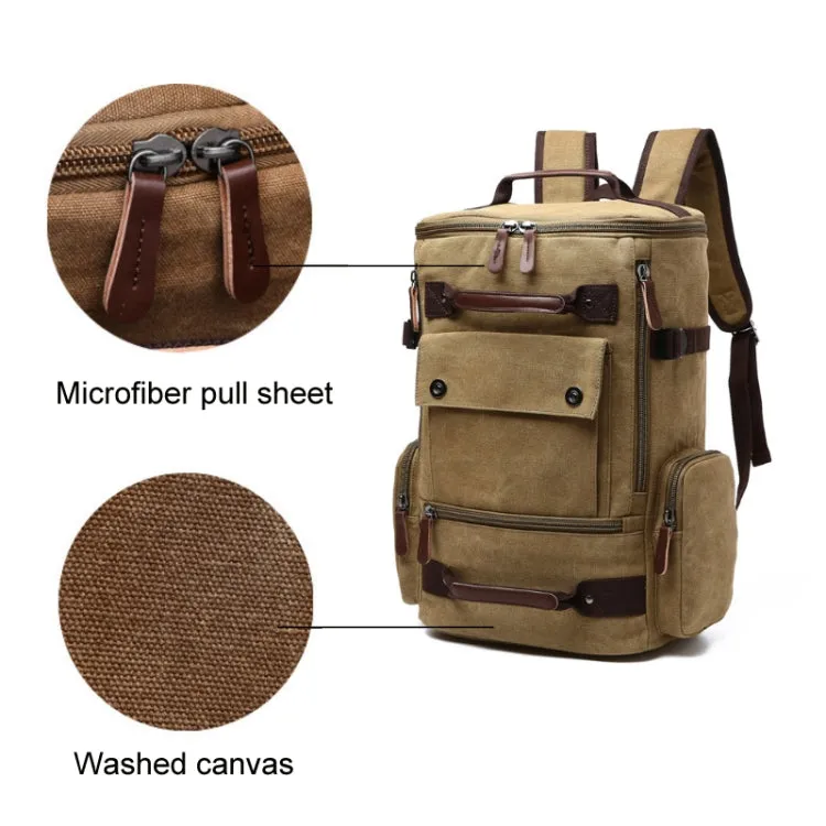 Travel Canvas Large Capacity Computer Backpack(Khaki)