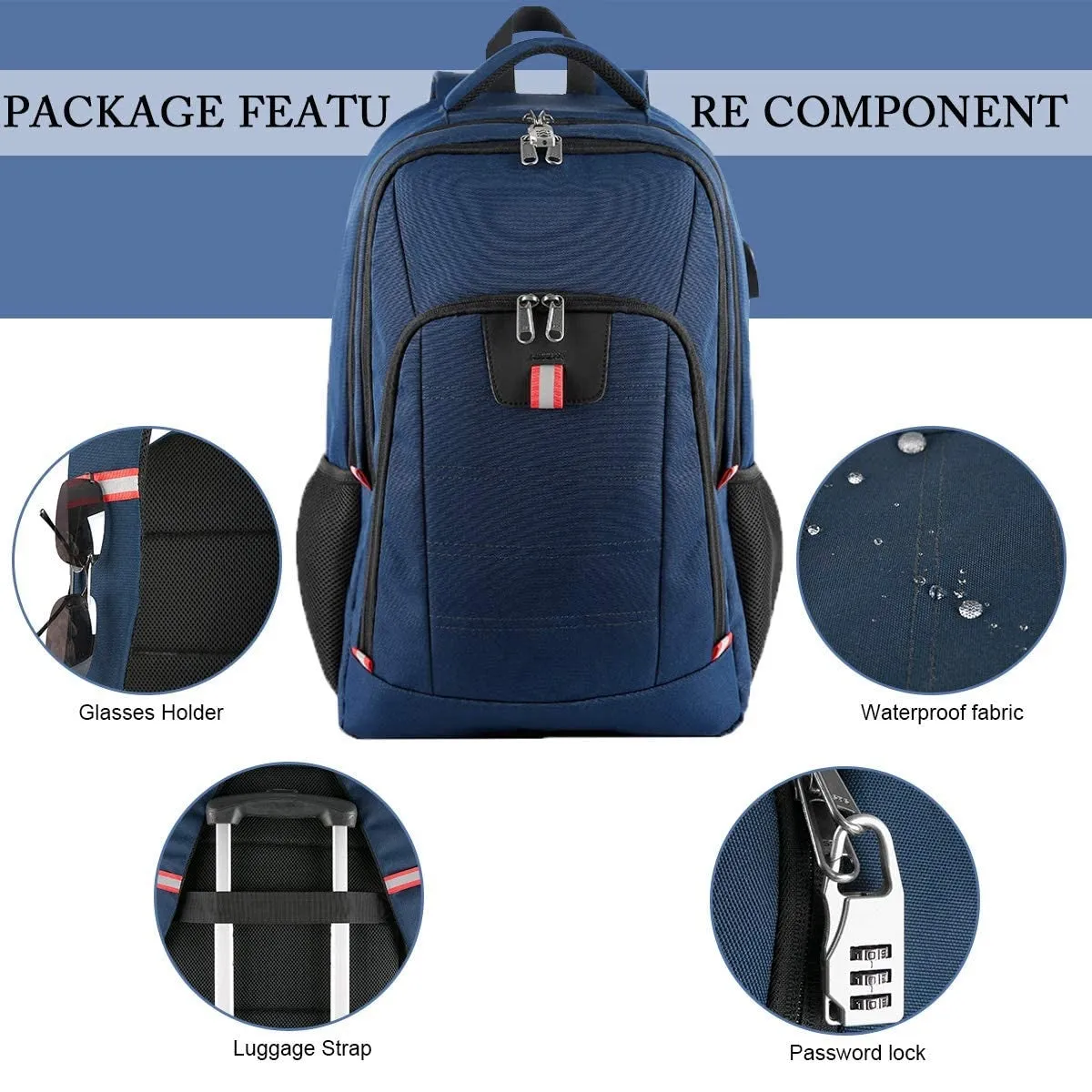 Travel Laptop Backpack | Extra Large Anti Theft College School Backpack for Men and Women | Blue