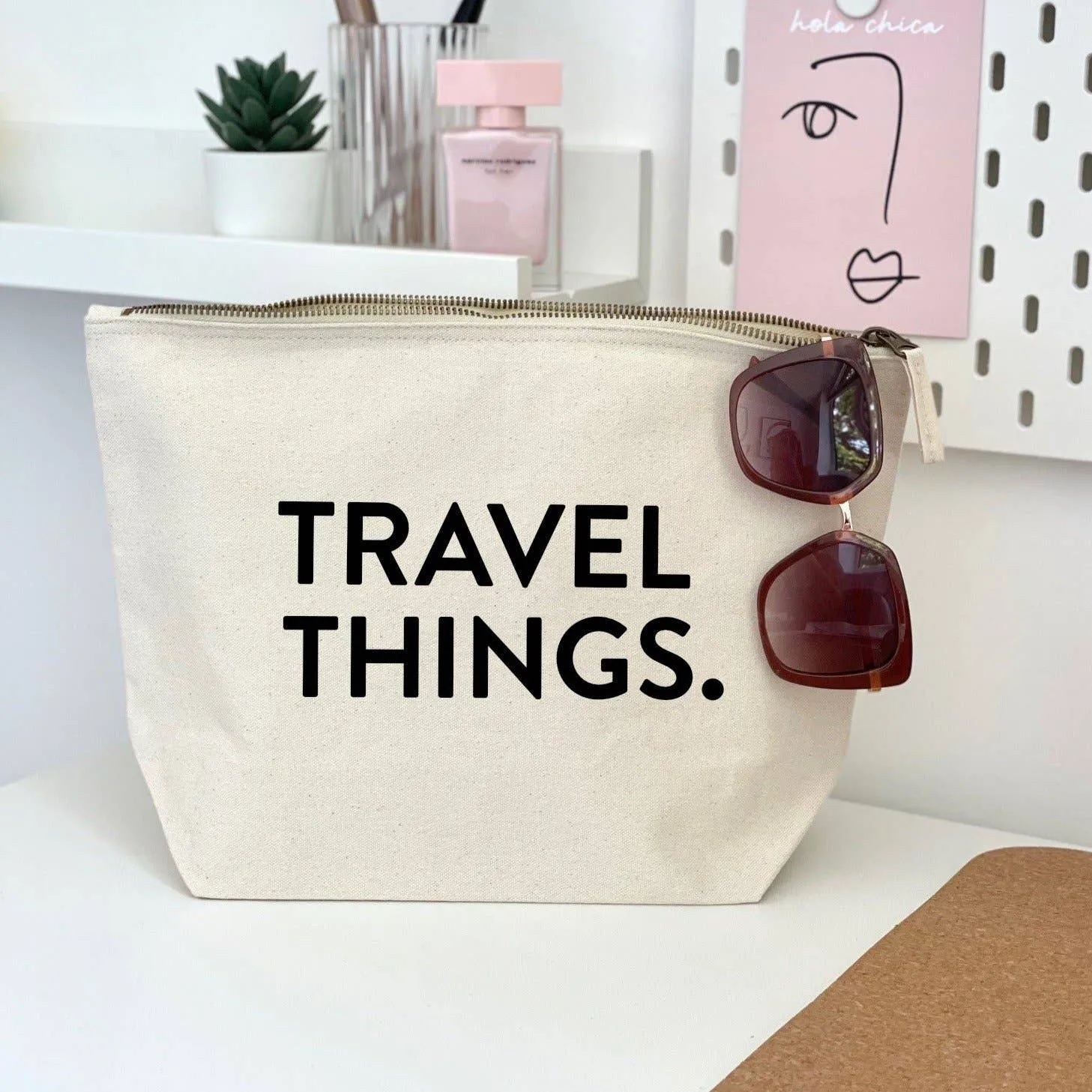 Travel Things Zipped Pouch Bag