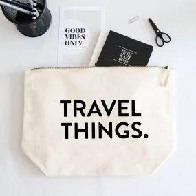 Travel Things Zipped Pouch Bag