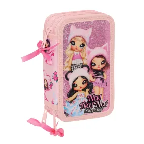 Triple Pencil Case Na!Na!Na! Surprise Fabulous Pink 12.5 x 19.5 x 5.5 cm (36 Pieces)