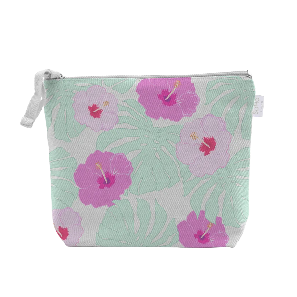 *Tropical Hibiscus Cosmetic Bag, Large