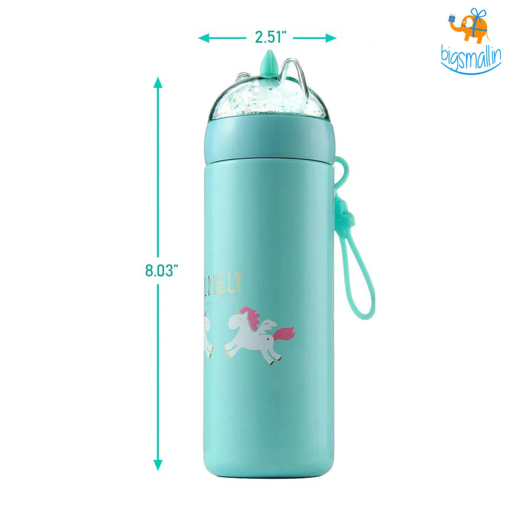 Unicorn Water Bottle with Glitter Lid