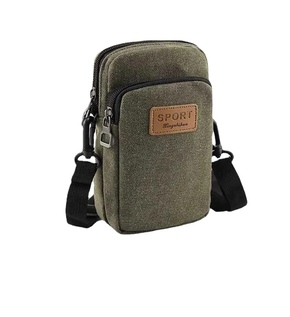 Universal Waterproof Multifunctional Canvas phone bag Shoulder Bag Man Casual Crossbody Waist