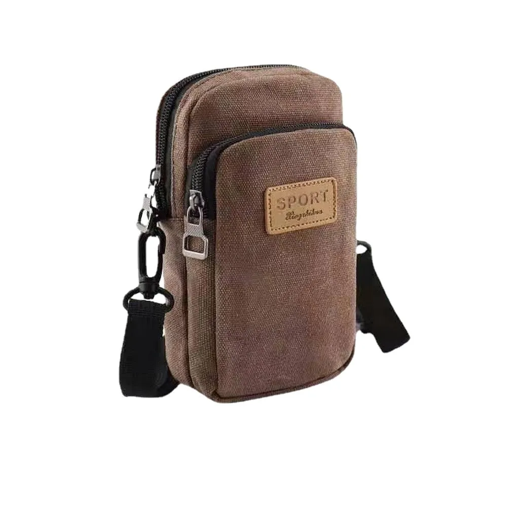 Universal Waterproof Multifunctional Canvas phone bag Shoulder Bag Man Casual Crossbody Waist