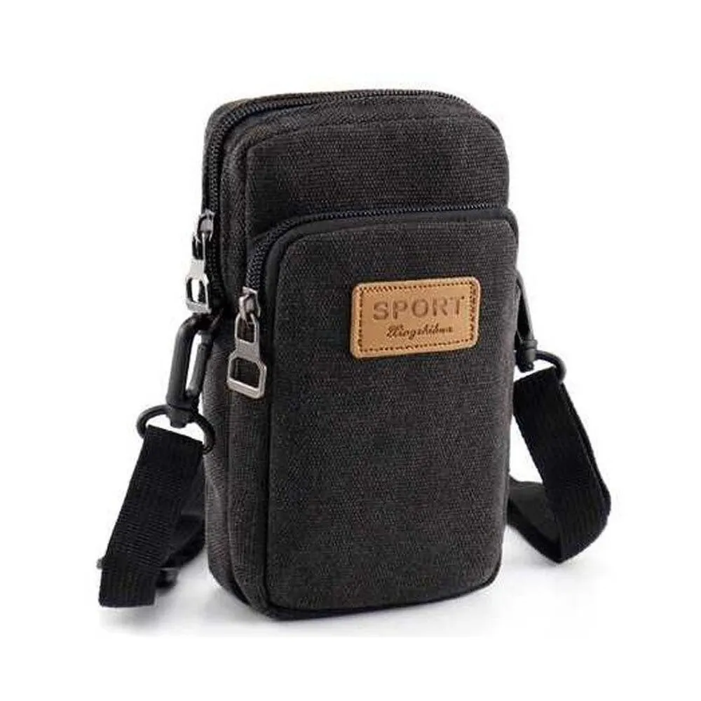 Universal Waterproof Multifunctional Canvas phone bag Shoulder Bag Man Casual Crossbody Waist