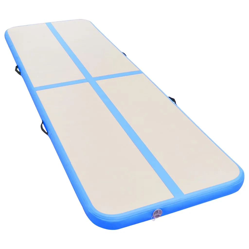 vidaXL Inflatable Gymnastics Mat with Pump 300x100x10 cm PVC Blue