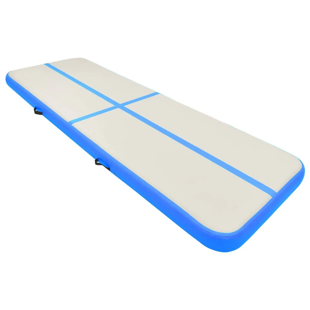 vidaXL Inflatable Gymnastics Mat with Pump 300x100x20 cm PVC Blue