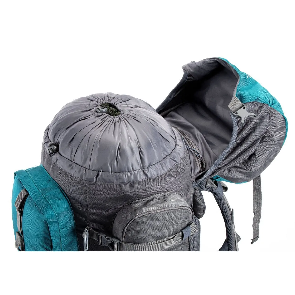 Walker Trekking and Backpacking Rucksack - 65 Litre - Grey & Sea Green