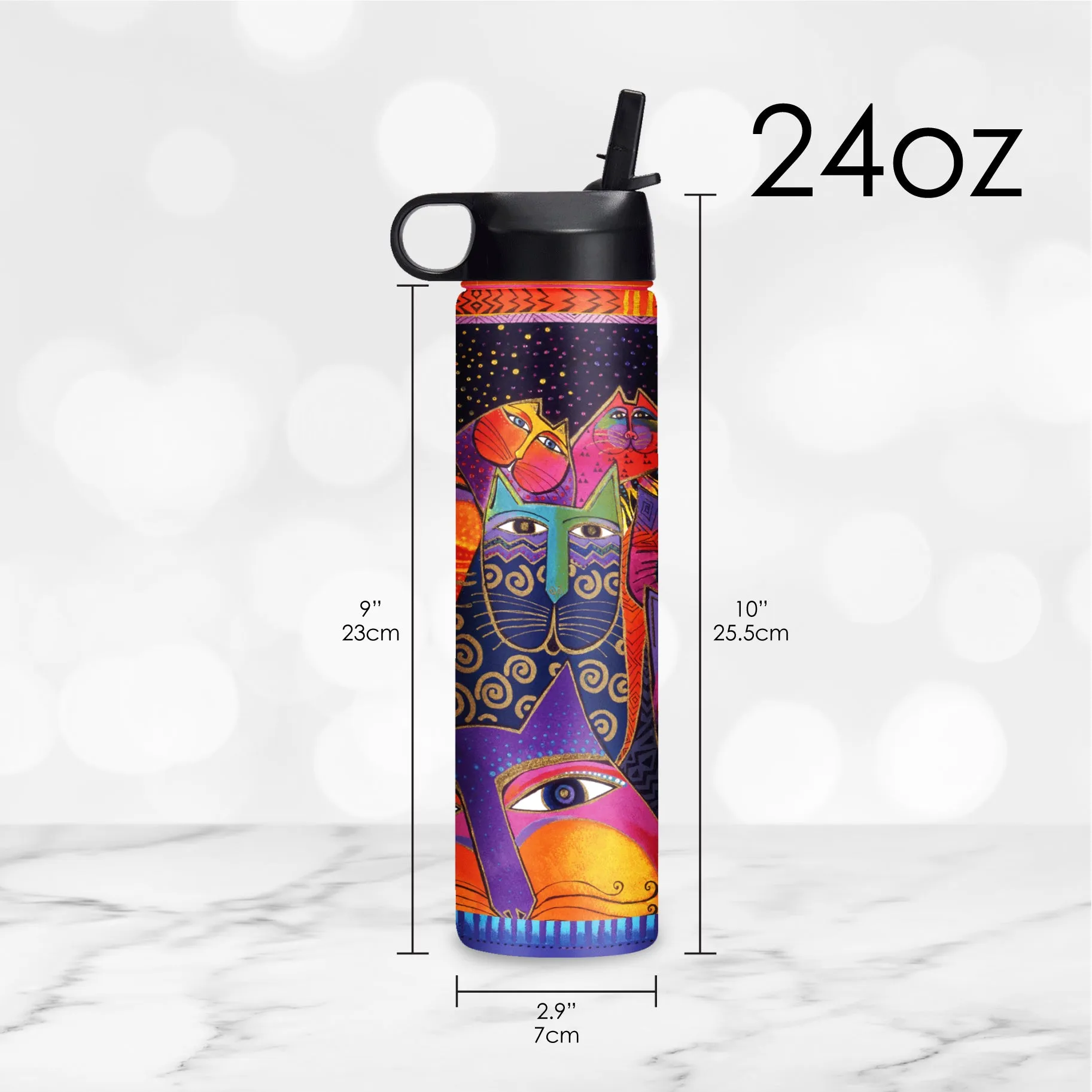 Water Bottle 24oz - LB "Fantasticats"