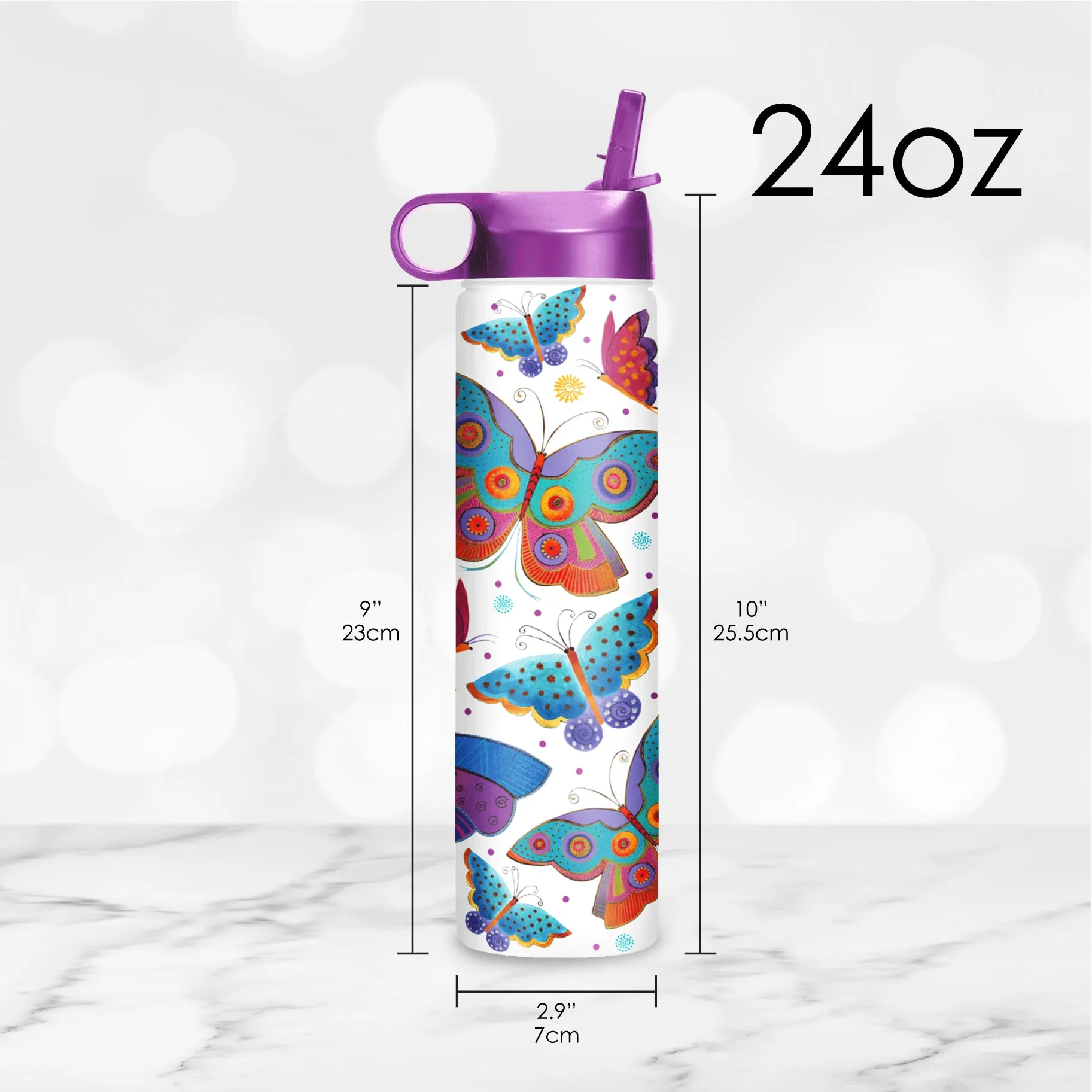 Water Bottle 24oz - LB "Mariposas"