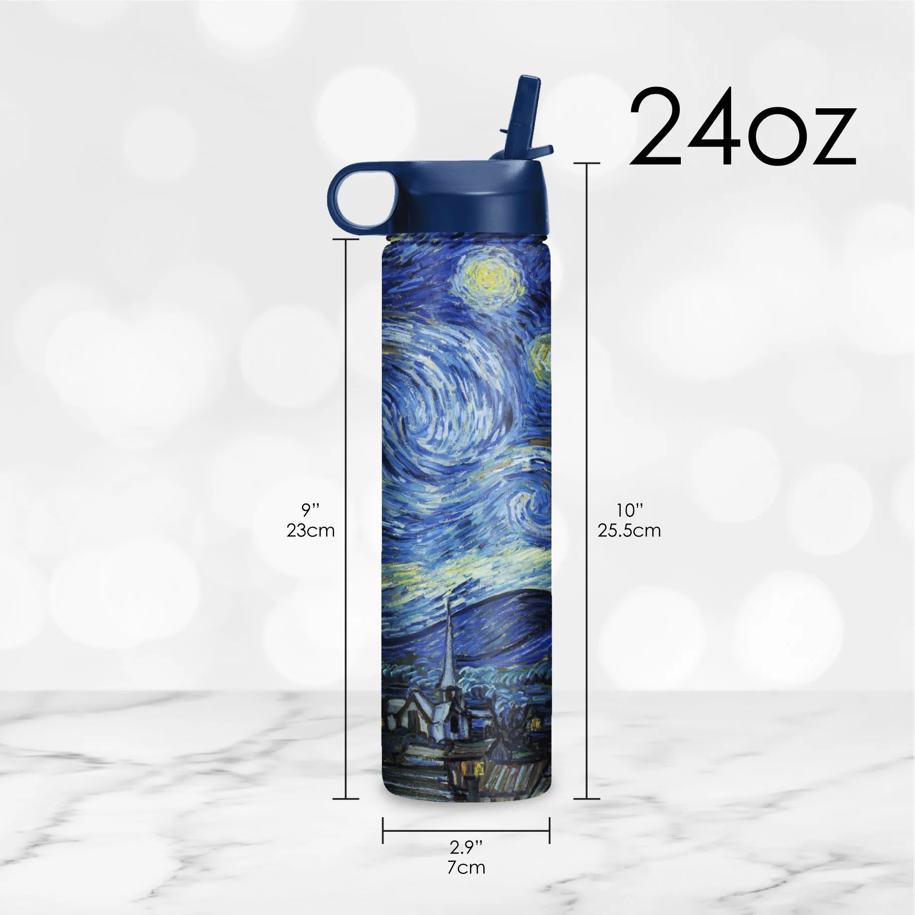 Water Bottle 24oz - van Gogh "Starry Night"