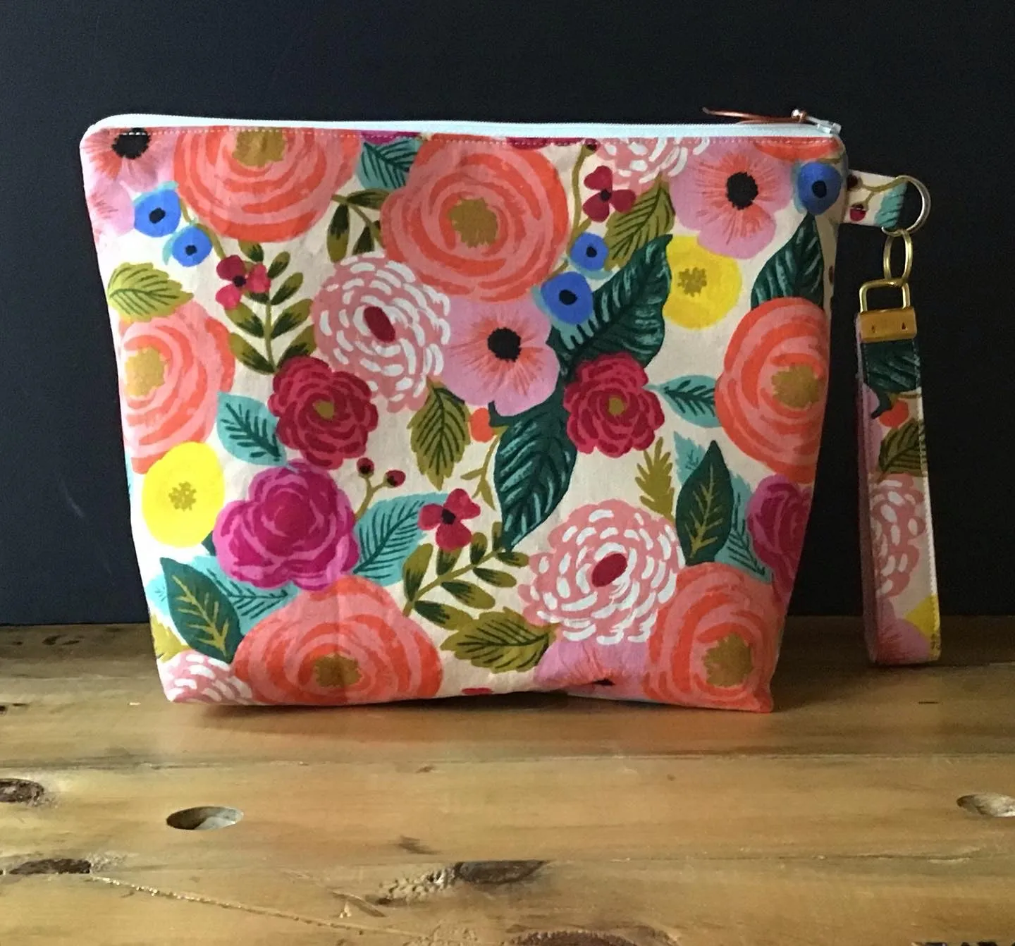 Wet Dry Zipper Pouch, Large with Wrist Strap