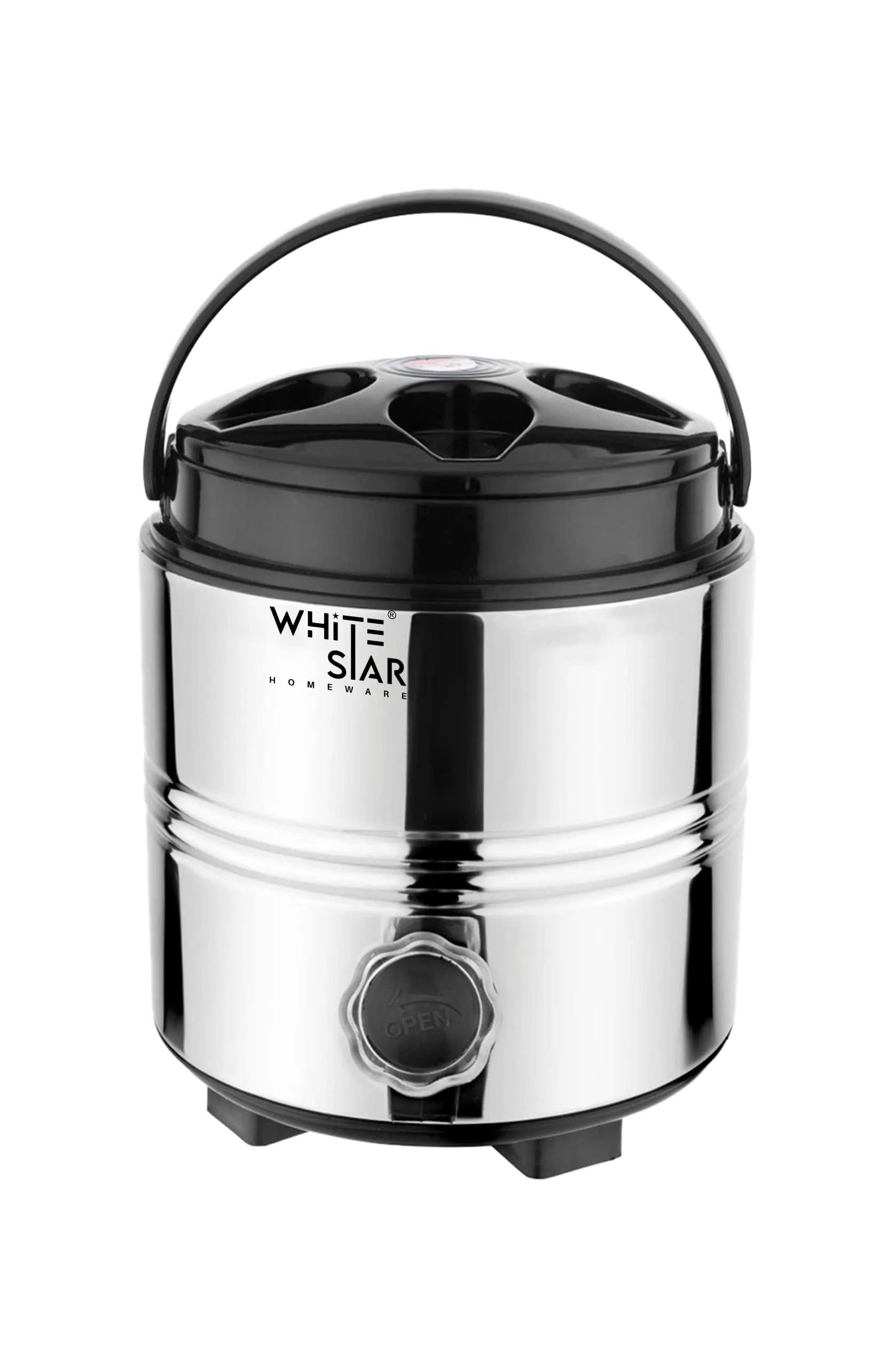 WHITESTAR Stainless Steel Water Camper/Water Jug for Home Kitchen Office I PUF Insulated Hot and Cold Upto 4-5 Hours I Vacuum Insulated Thermo Flask Jug Water Beverage Dispenser (3 Litre)