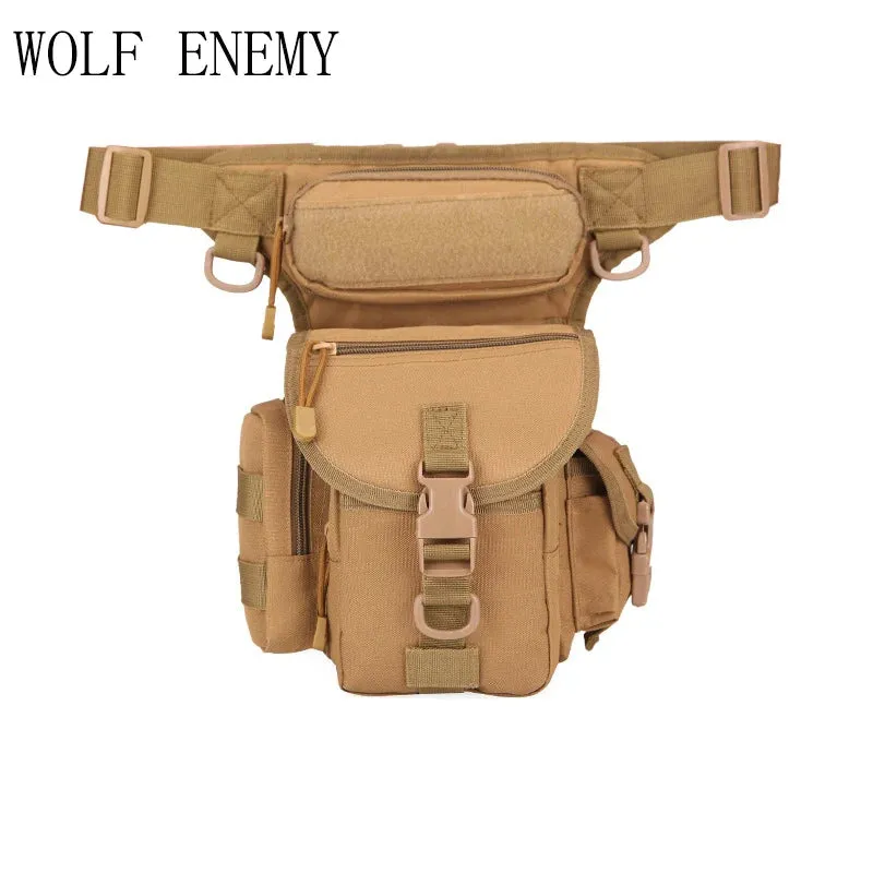 WOLF ENEMY Outdoor Sports 1000D Nylon Tactical Leg & Waist  Bag for Camping Hiking Climbing  Hunting.