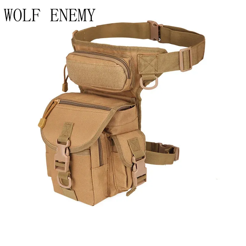 WOLF ENEMY Outdoor Sports 1000D Nylon Tactical Leg & Waist  Bag for Camping Hiking Climbing  Hunting.