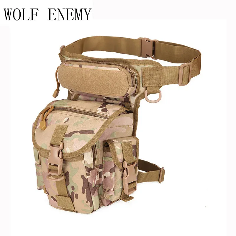 WOLF ENEMY Outdoor Sports 1000D Nylon Tactical Leg & Waist  Bag for Camping Hiking Climbing  Hunting.