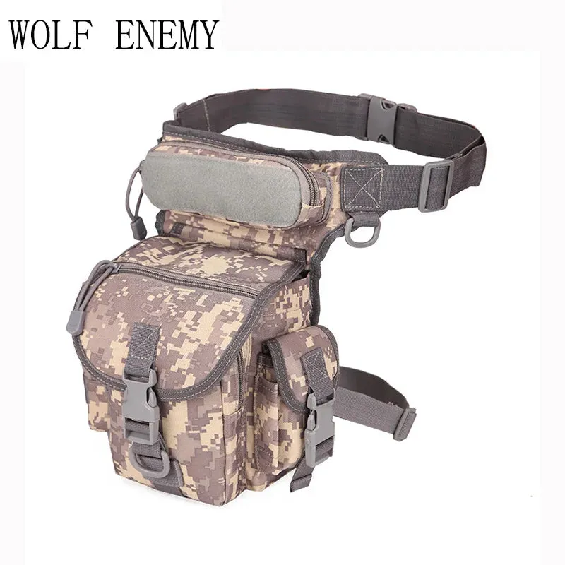 WOLF ENEMY Outdoor Sports 1000D Nylon Tactical Leg & Waist  Bag for Camping Hiking Climbing  Hunting.