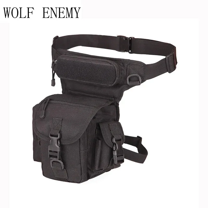 WOLF ENEMY Outdoor Sports 1000D Nylon Tactical Leg & Waist  Bag for Camping Hiking Climbing  Hunting.