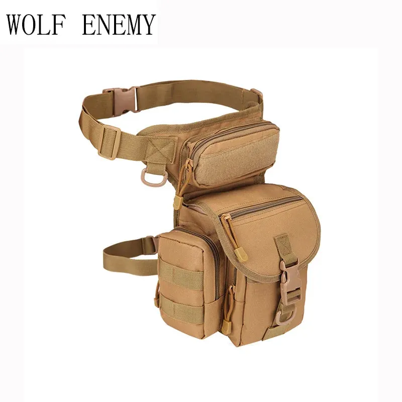 WOLF ENEMY Outdoor Sports 1000D Nylon Tactical Leg & Waist  Bag for Camping Hiking Climbing  Hunting.