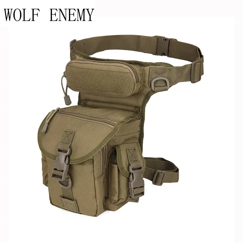 WOLF ENEMY Outdoor Sports 1000D Nylon Tactical Leg & Waist  Bag for Camping Hiking Climbing  Hunting.