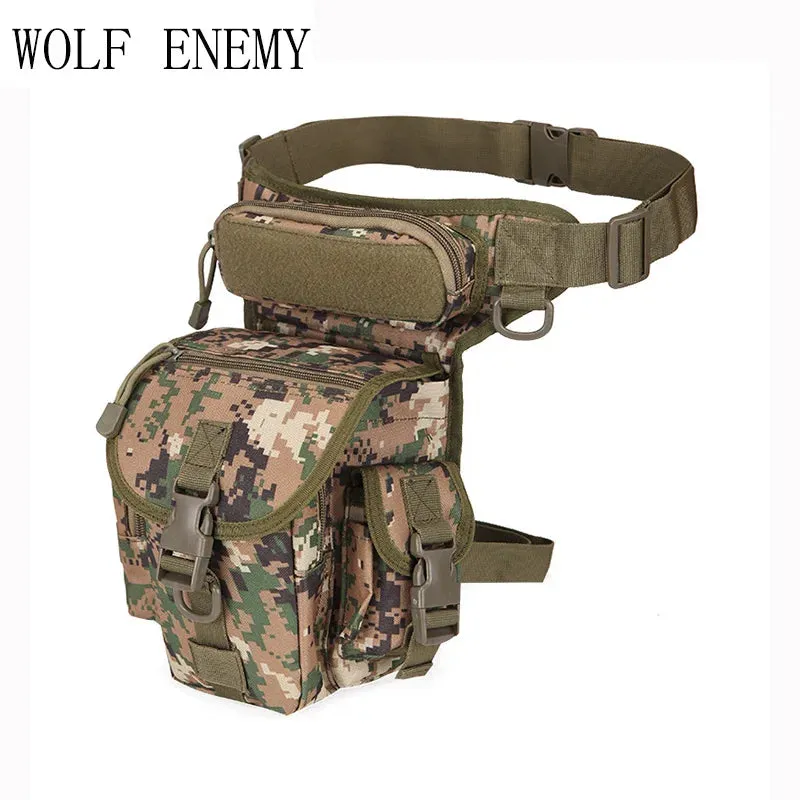 WOLF ENEMY Outdoor Sports 1000D Nylon Tactical Leg & Waist  Bag for Camping Hiking Climbing  Hunting.