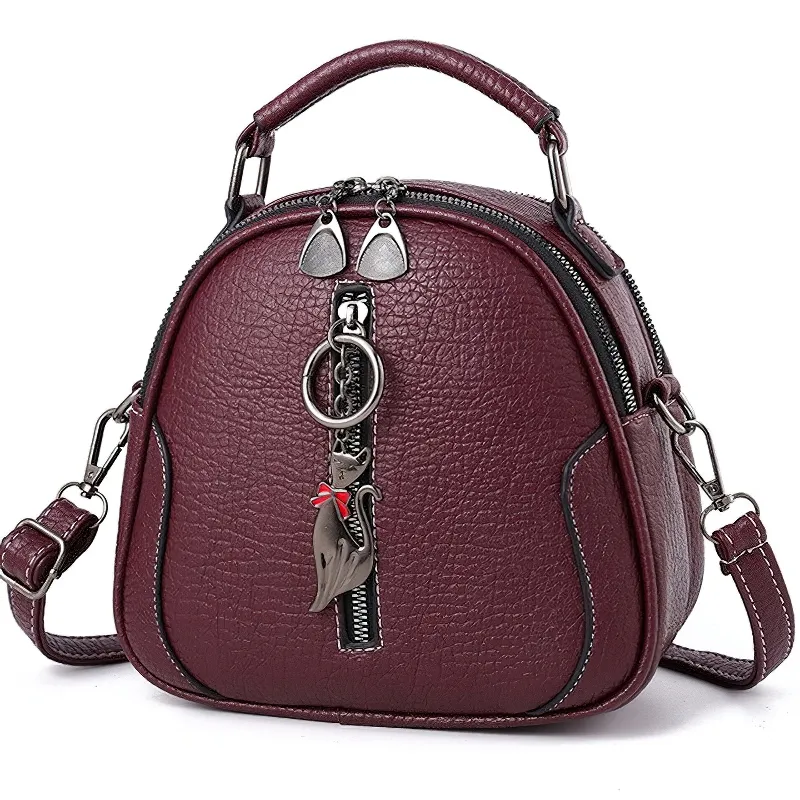 Women Crossbody Small Shell Bag / Vintage Handbag Of Solid PU Leather / Cool Accessories