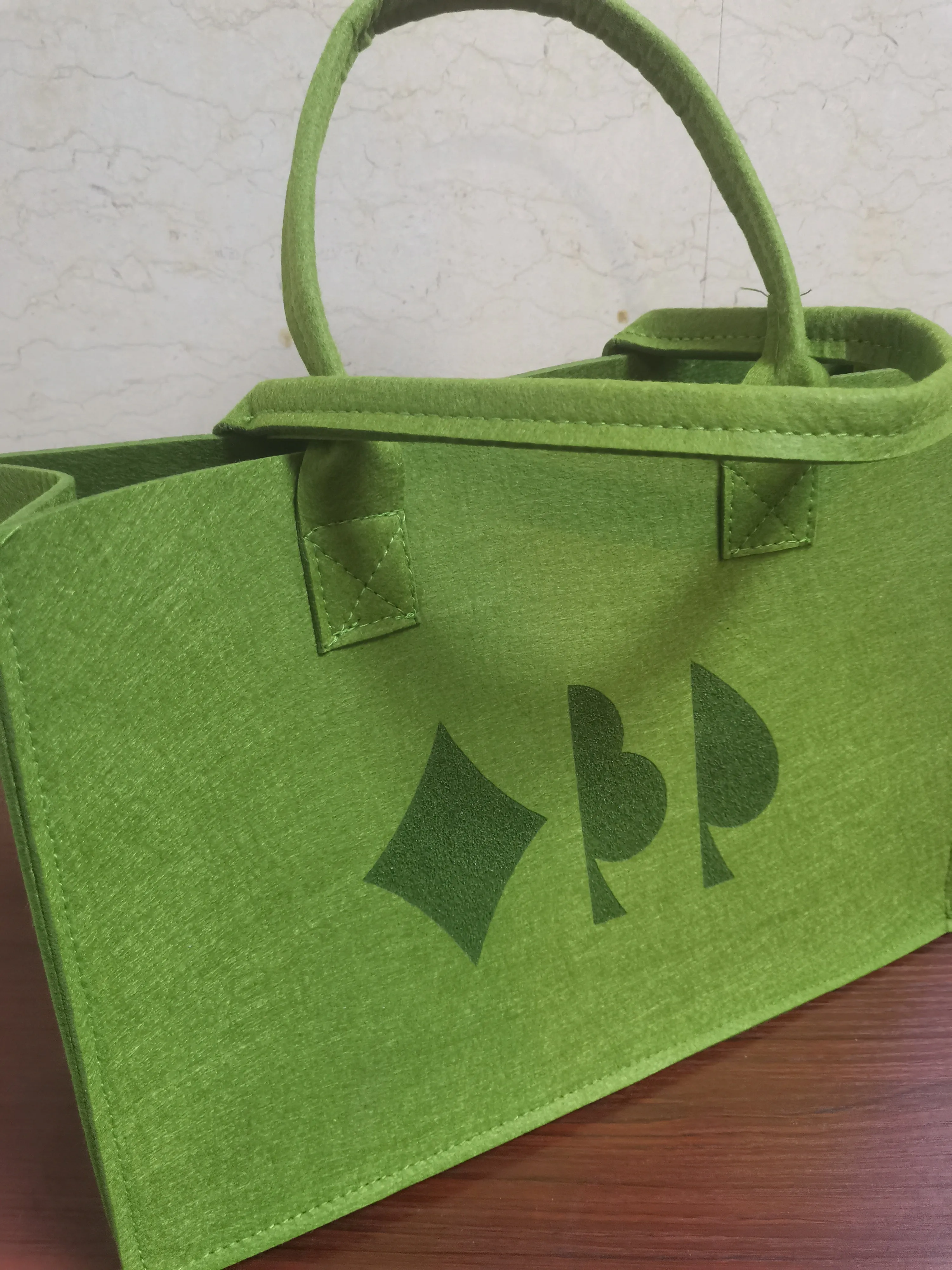 Women's bag, reusable bag, fashionable green tote bag