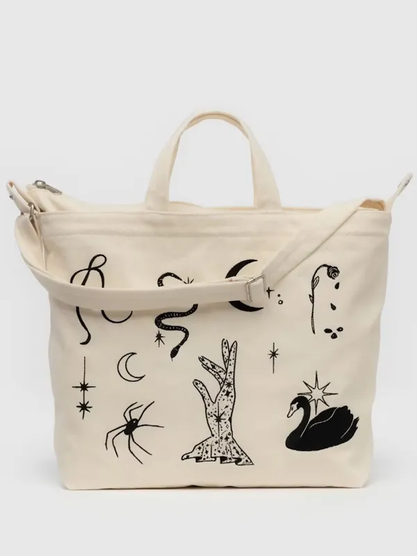 ZIP Horizontal Duck Bag: Embroidered Ballet Icons